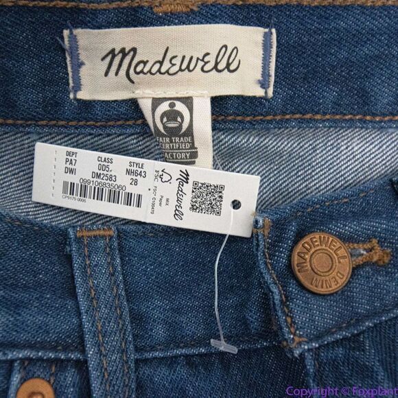 NEW Madewell Baggy Straight Jeans in Dark Worn Indigo Wash, 28 - Picture 13 of 16